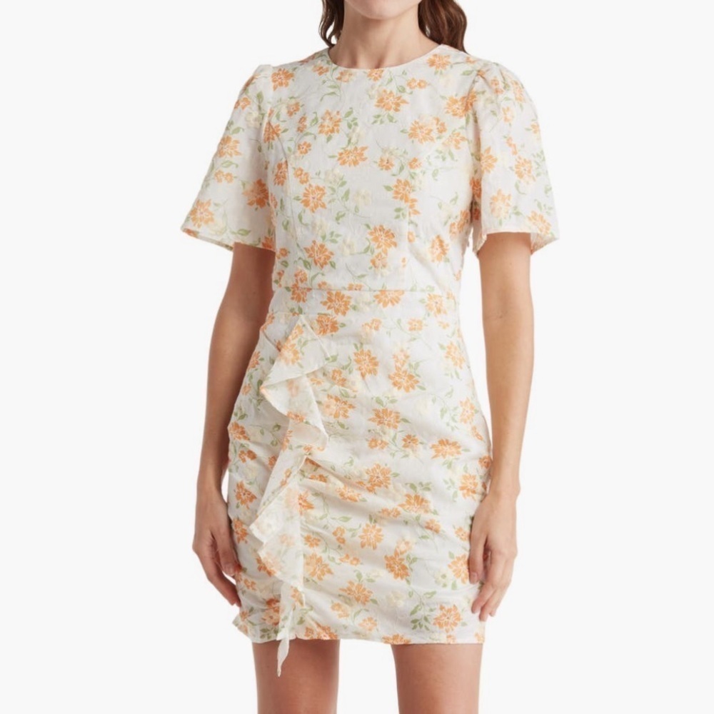ADELYN RAE Alicia Floral Short Sleeve Dress
